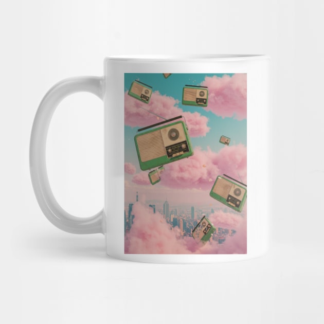 Retro Radios Floating in the Sky by Megadorim